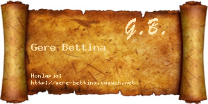 Gere Bettina névjegykártya